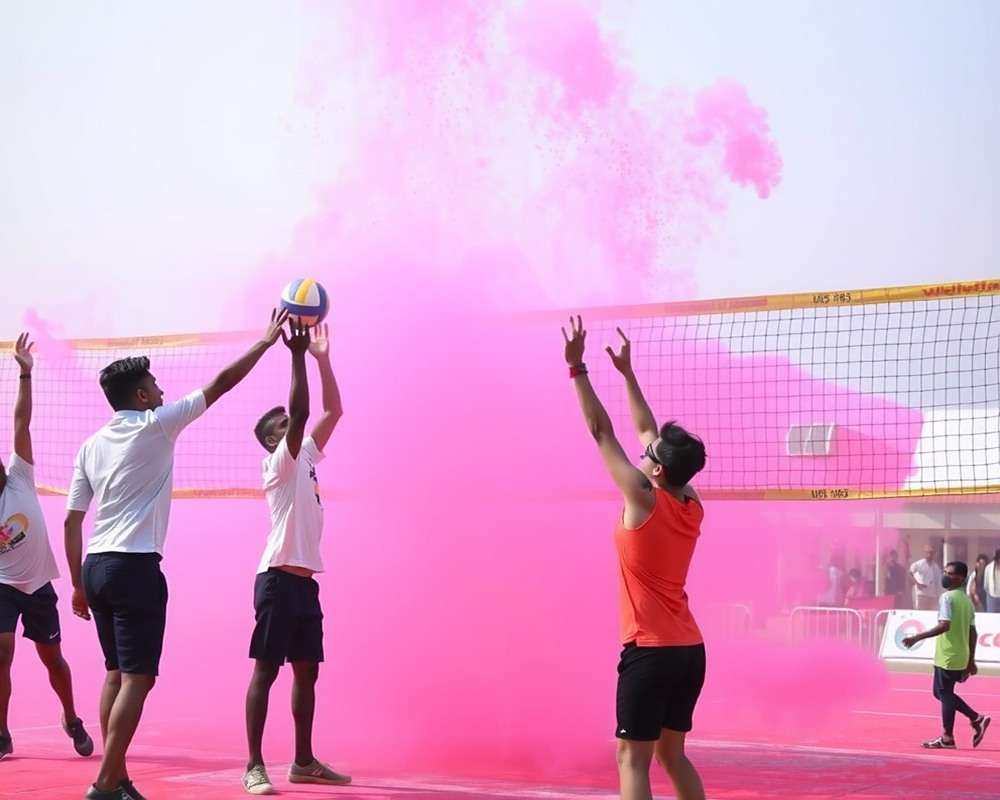 Air Volleyball India Challenge - Holi Event Air Volleyball India Challenge Holi event with color effects